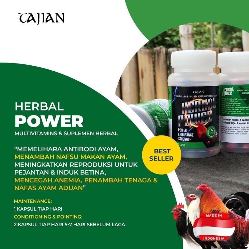 HERBAL POWER POWER ENDURANCE STRENGTH Multi Vitamin & Suplemen Herbal Anti Stres Khusus ayam aduan
