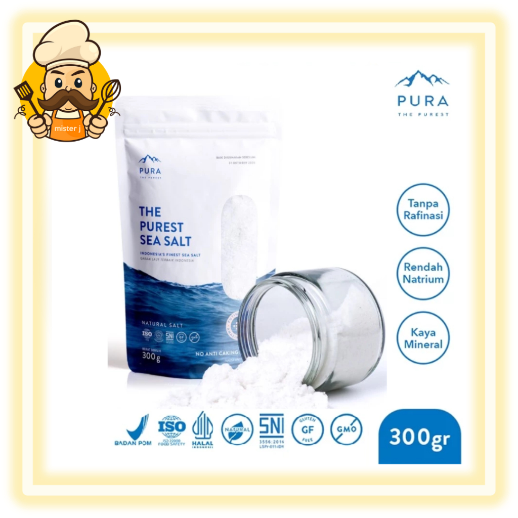 

Pura Sea Salt Fine 300gr - Garam Laut Halus - Garam Organik - Garam Natural - Garam Laut Murni - Garam Sehat - Garam Rendah Natrium