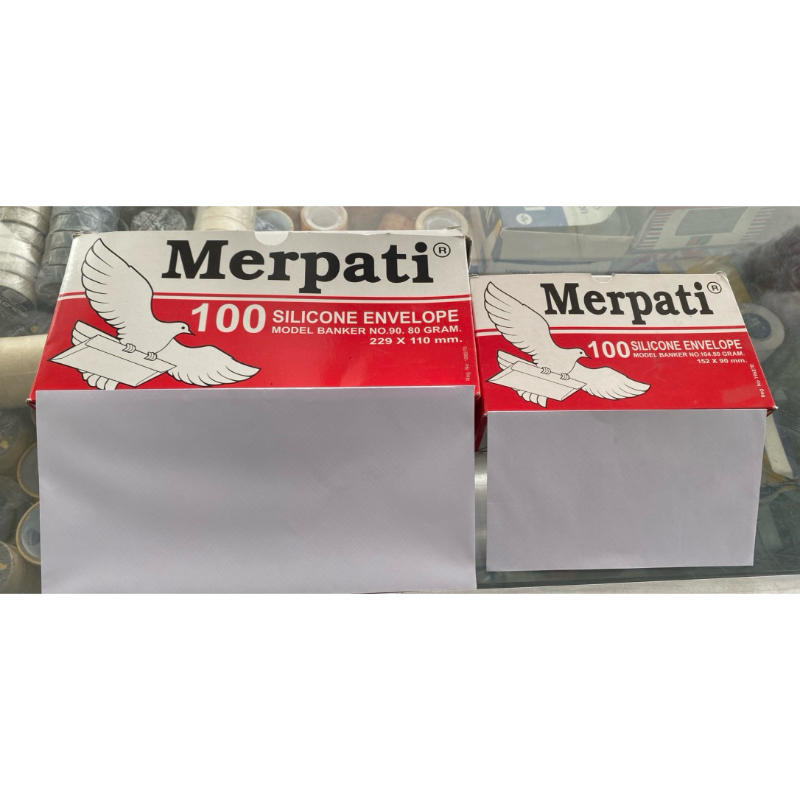 

Amplop Putih Merpati Merah + perekat isi 100 Besar / Tanggung