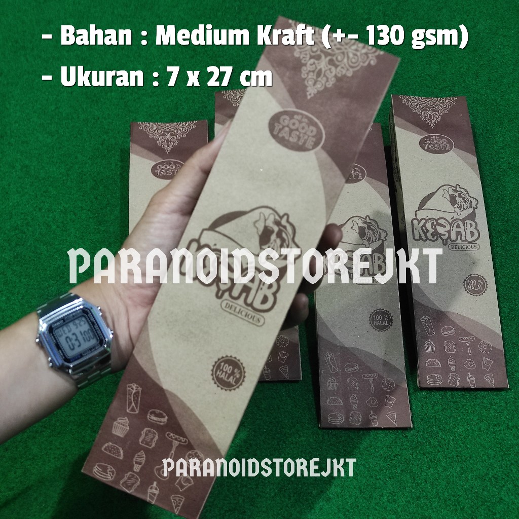 

BUNGKUS KEBAB MURAH PROMO BAHAN MEDIUM KRAFT KEMASAN KEBAB COKLAT
