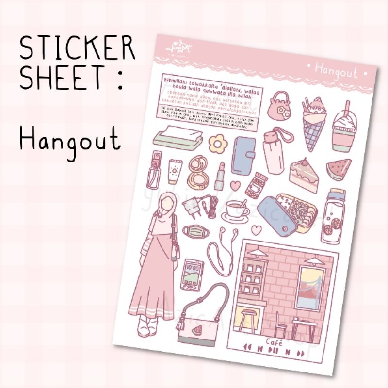 

Sticker Aesthetic Journal Hangout Cafe (Waterproof, Tahan Minyak)