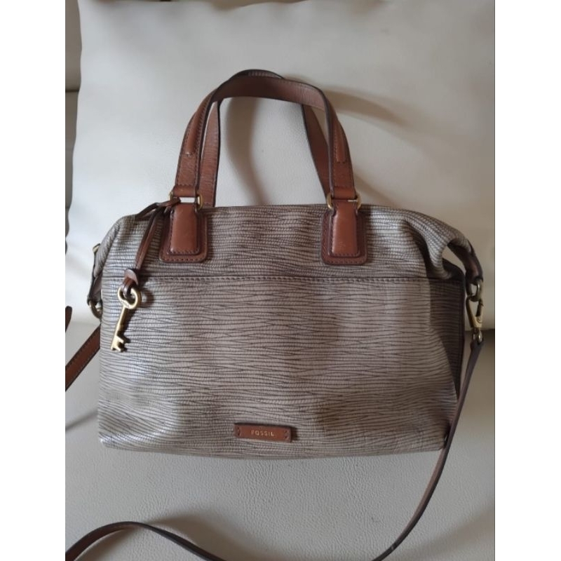 Preloved Fossil Julia Satchel black/white