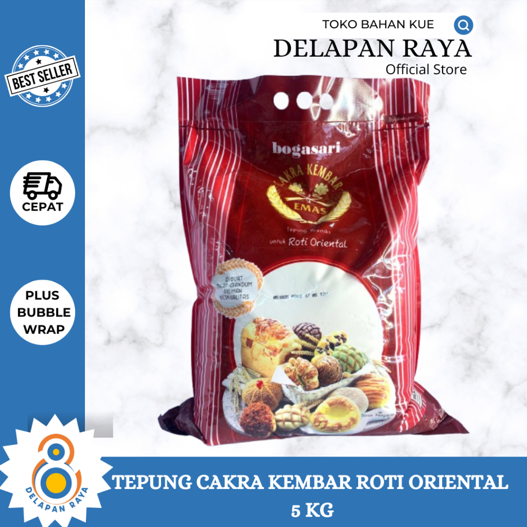 

TEPUNG CAKRA KEMBAR ROTI ORIENTAL 5KG -8Raya