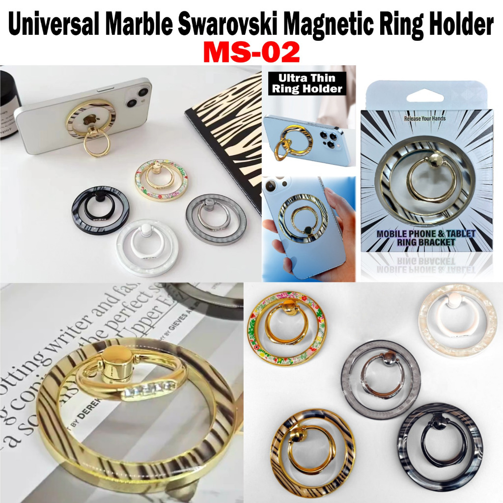 Ring Holder HP Magnetic Marble Swarovski Marble Zebra Flower Magnetic / Ring Holder Standing HP MS-0