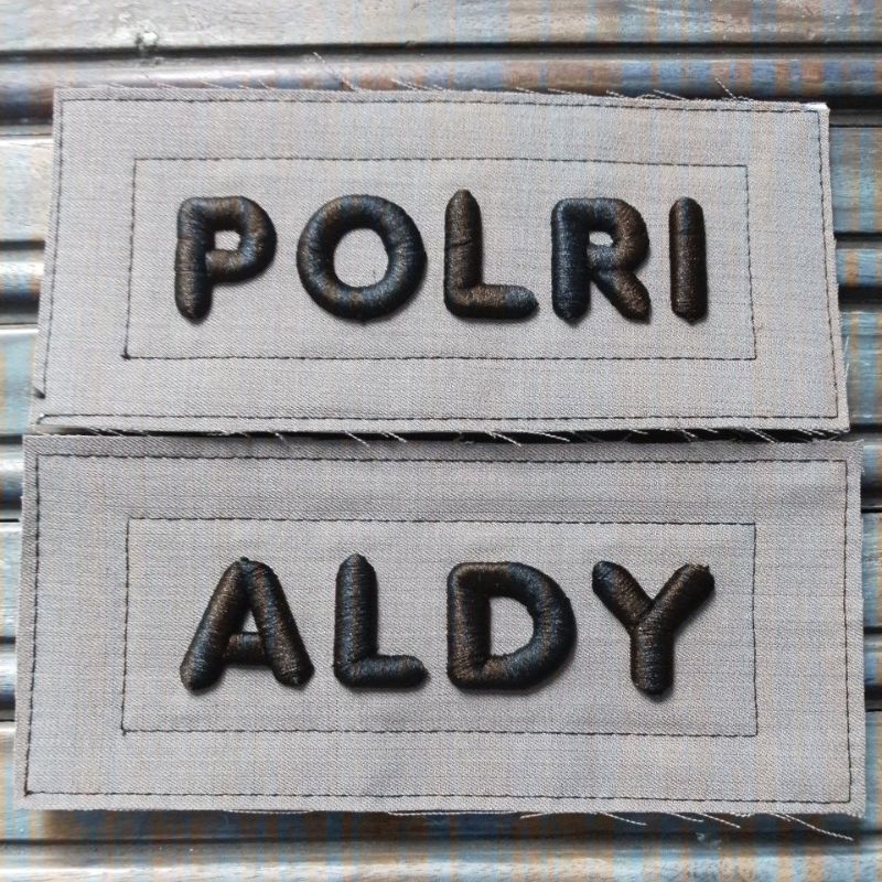 NAMA POLRI BORDIR TIMBUL 3D