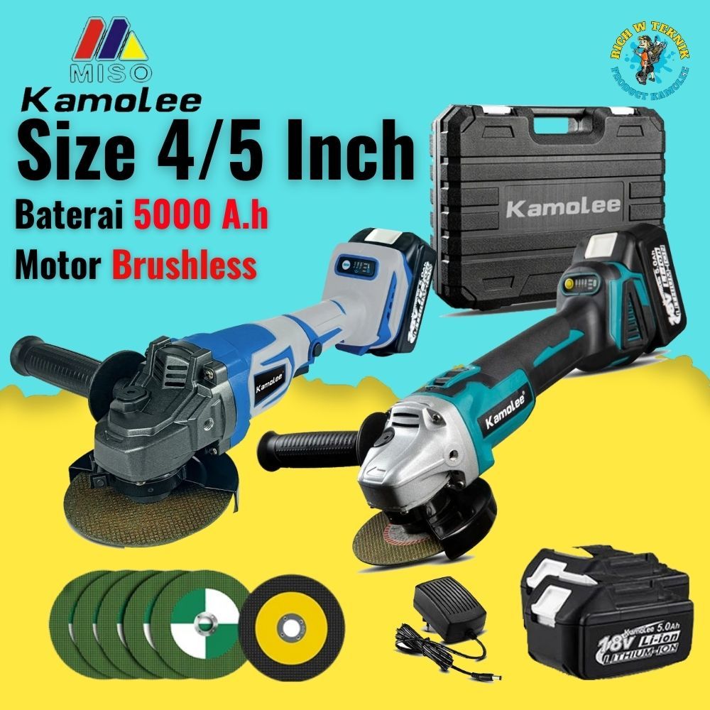 Gerinda Baterai Brushless Mesin Gerinda Baterai Tangan Cordless Angle Grinder Mesin Gerinda Tangan M