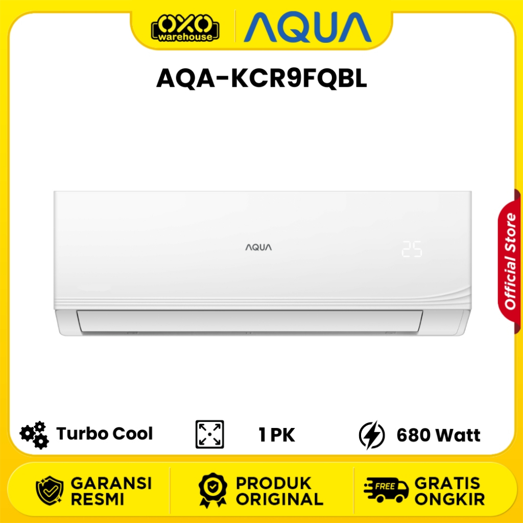 Aqua Ac Split Standar 1 Pk Anti Karat Turbo Cool AQA-KCR9FQBL Garansi Resmi