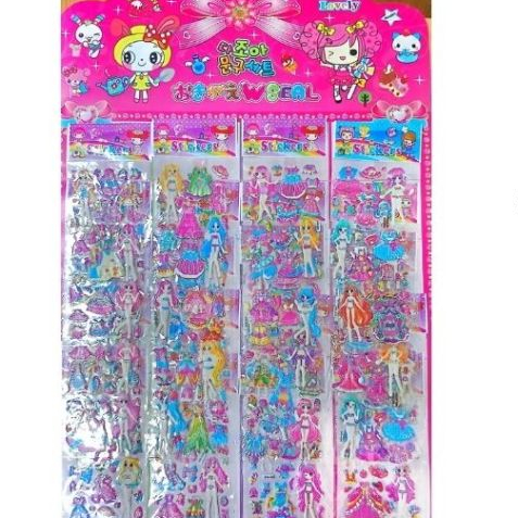 

GROSIR 20PCS MAINAN STIKER EMBOS TIMBUL BONGKAR BARANG PASANG BAJU UKURAN PER-SACHET 9*17,2 CM KODE XYK