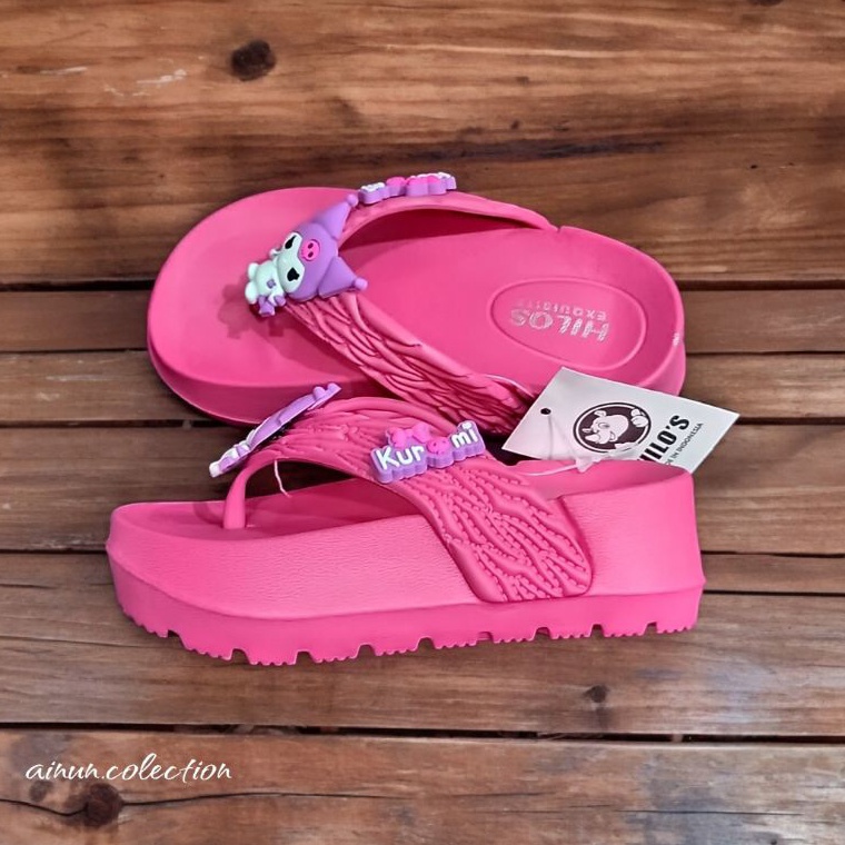Model Baru Sandal Jepit wedges anak perempuan Sandal kuromi hak tinggi Sendal fashion anak wanita 29