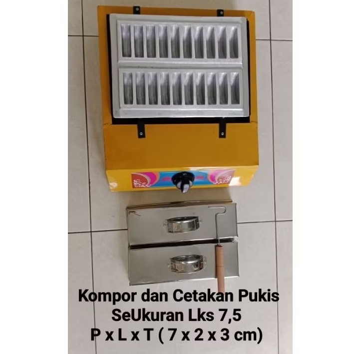 Kompor Pukis dan Cetakan Pukis SeUkuran Lks 7,5 isi 20 plus Tutup stenlis Tebal