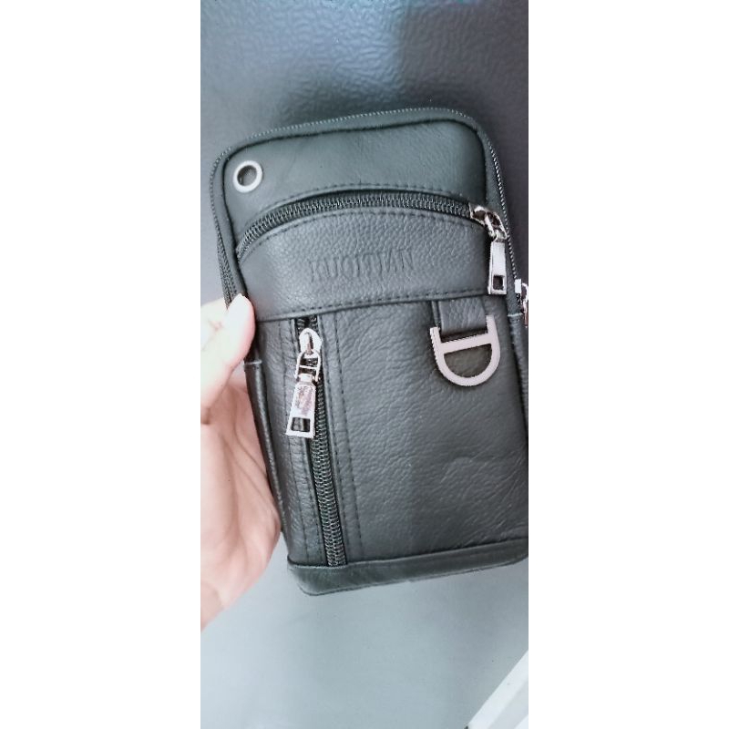 tas selempang Hp bahan kulit tas hp cowok keren TK009