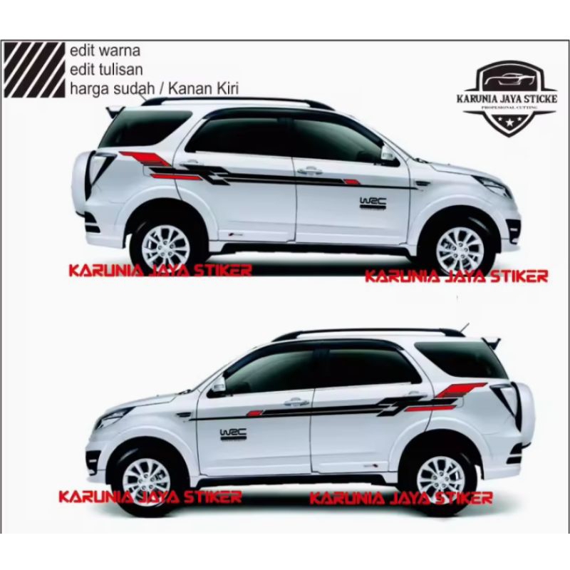 stiker mobil Terios rush stiker striping WRC stiker mobil Terios rush terlaris