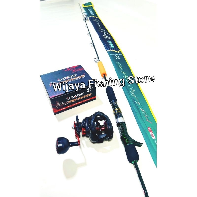 Set Joran dan Reel Pancing Daido Green Hell 185 Dan King Predator