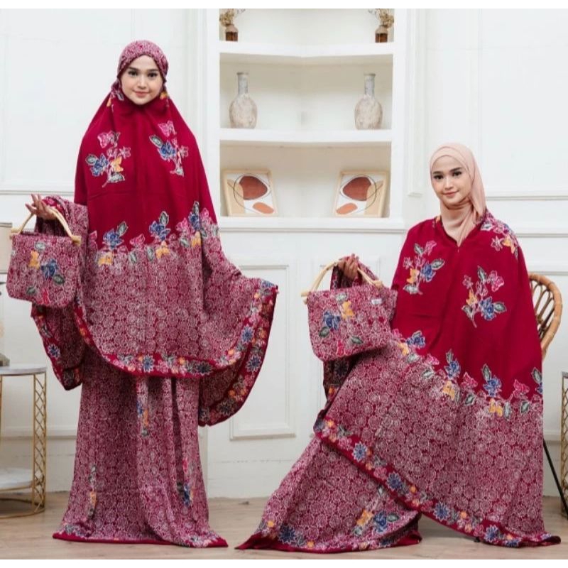 MUKENA BATIK ENCIM PEKALONGAN SIZE JUMBO AL FARIZ