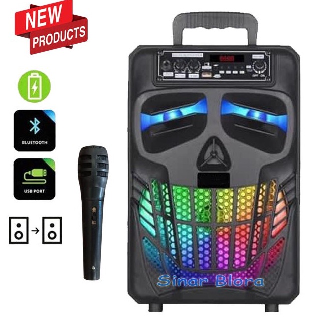 KUALITAS UNGGUL SPEAKER BLUETOOTH KARAOKE 85 INCH SX813 PLUS MIC KARAOKE XBASSSALON AKTIF XBASS SX81