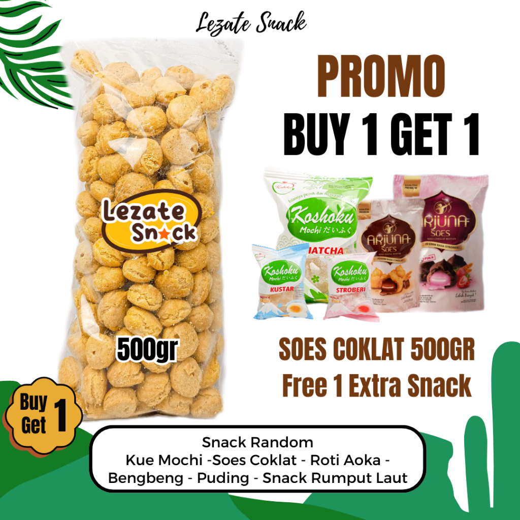 

[PROMO] Soes Coklat 500GR + Mochi / Soes Coklat / Aneka Snack Soes Coklat Kiloan 500GR Kue Sus Kering Isi Coklat Lumer Enak Murah