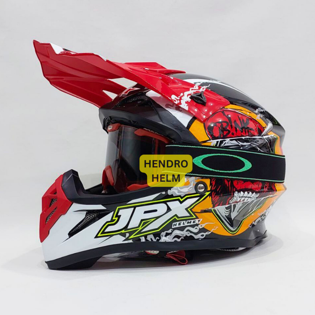 Helm Jpx Cross Fox1 X38 Glossy Black Obink Trail Google