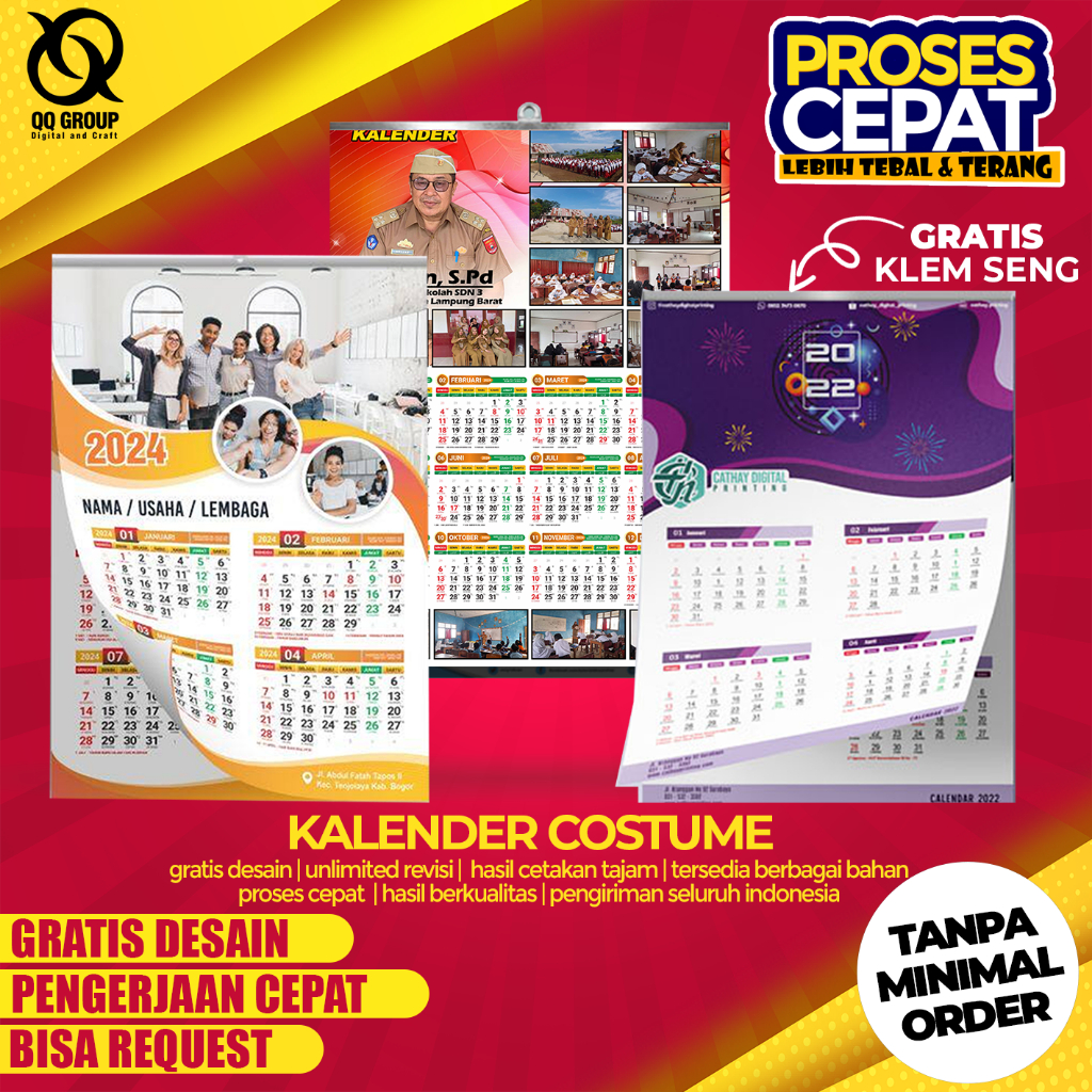 

Cetak Kalender Costume / Kalender Foto 2025 GRATIS DESAIN DAN KLEM KALENG