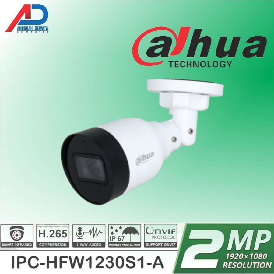 IP CAMERA DAHUA 2MP OUTDOOR AUDIO IPC-HFW1230S1-A-S5