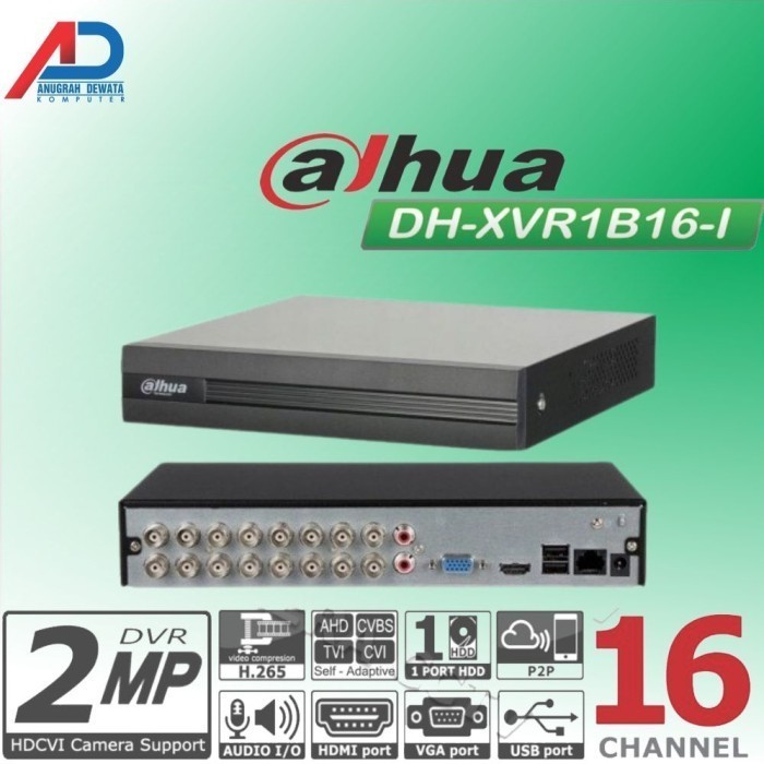 DVR DAHUA 16 CHANNEL XVR1B16-I 2MP DVR 16CH DAHUA