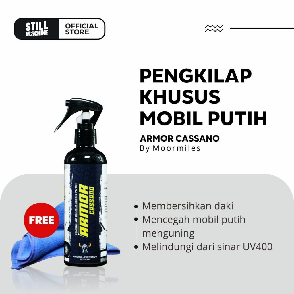 ARMOR CASSANO BY MOORMILES | PENGKILAP KHUSUS MOBIL PUTIH | PERAWATAN MOBIL PUTIH