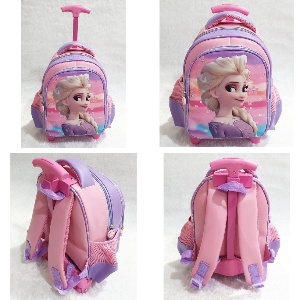 Bagus Banget Tas Dorong Troli Anak PAUD Cewek Karakter FROZEN ELSA  Bahan TAHAN AIR
