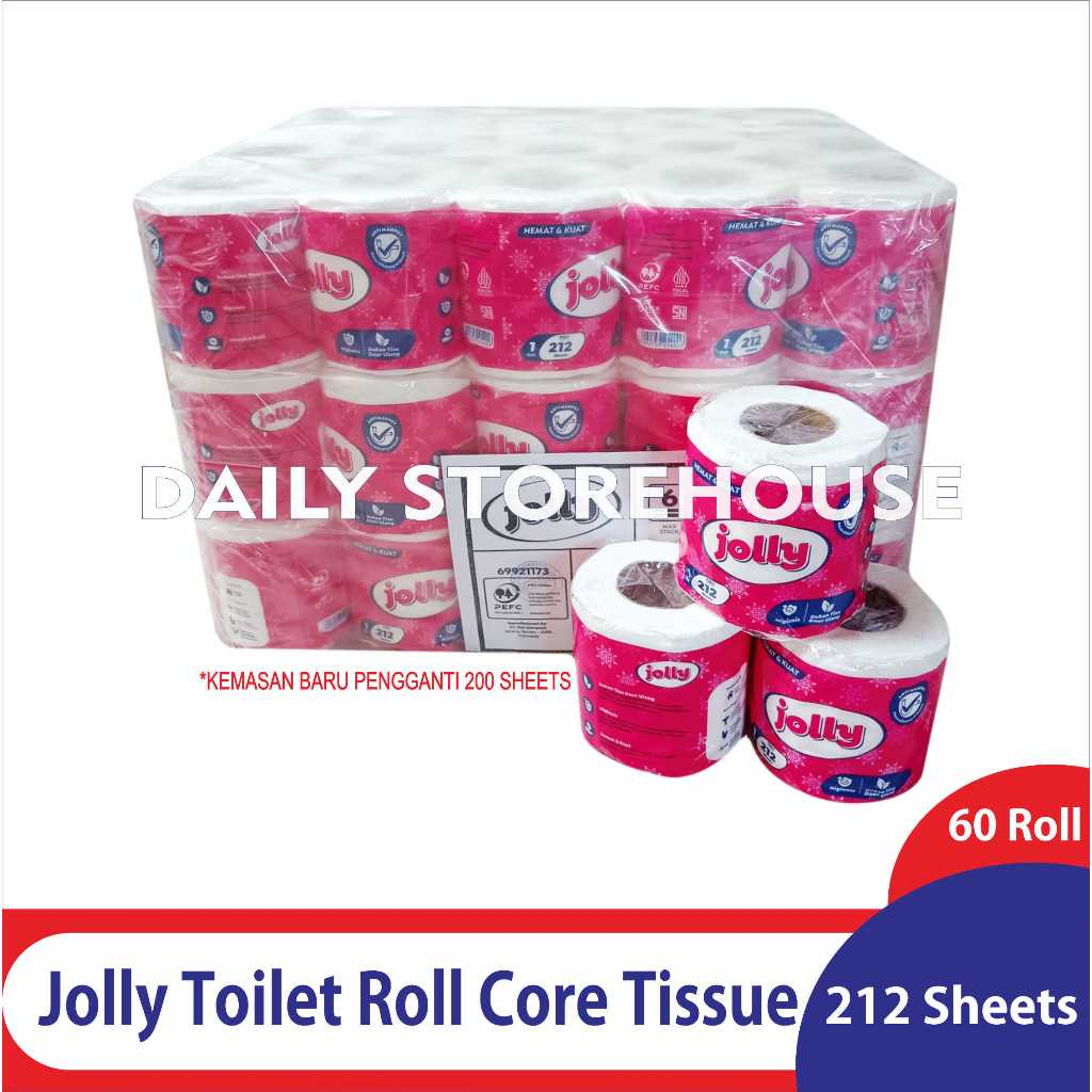 1 Ball Tissue Jolly Bathroom Isi 60 Roll Tisu Toilet Jolly 212 Sheets