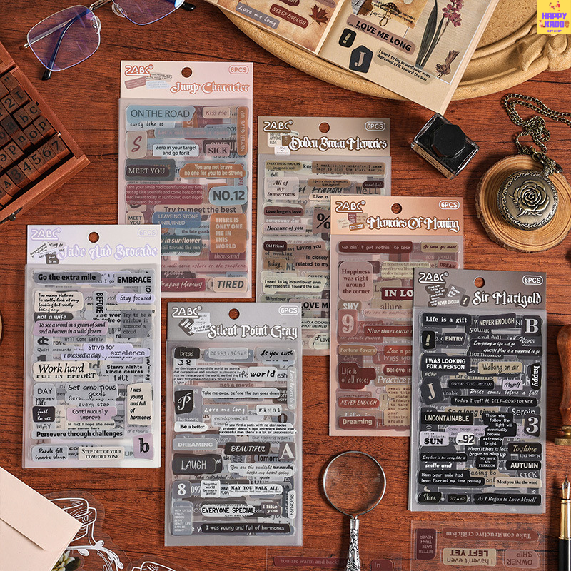 

Heart Language Brief Notes Sticker Theme isi 6 lembar stiker cantik kata-kata stiker dekorasi