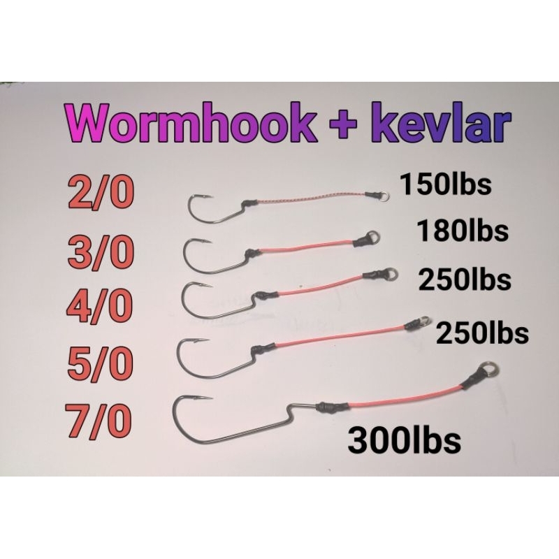 worm hook + kevlar softlure kail pancing
