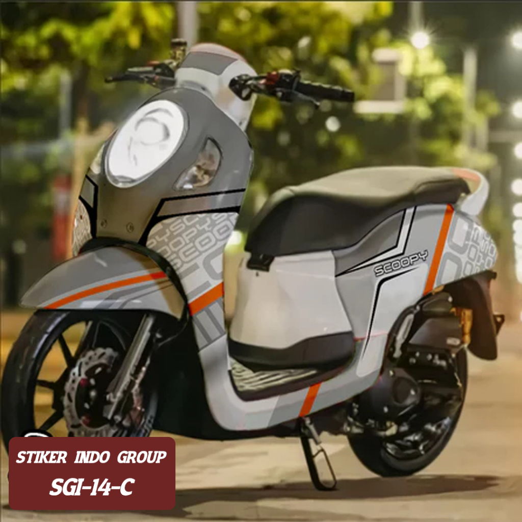 STICKER PREMIUM DECAL Scoopy full body New Fi Baru PRESTIGE Simple Biru Muda Pastel Hijau Mint