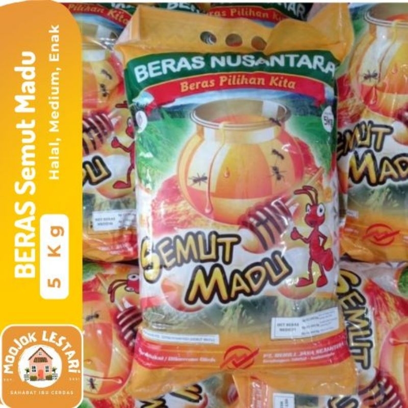 

SEMUT MADU Beras 5 Kg Kualitas Medium Halal Enak Bersih Putih