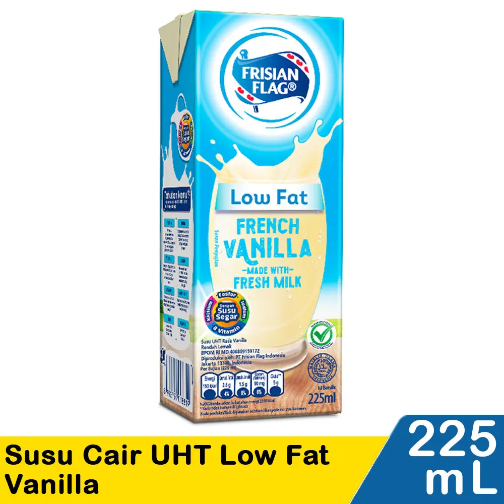 

frisian flag susu uht low fat vanilla 225ml