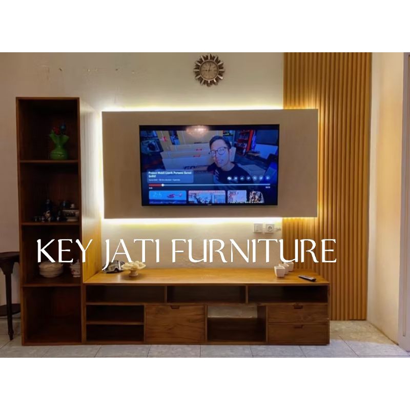 Bufet Tv lemari pajangan minimalis jati furniture jepara