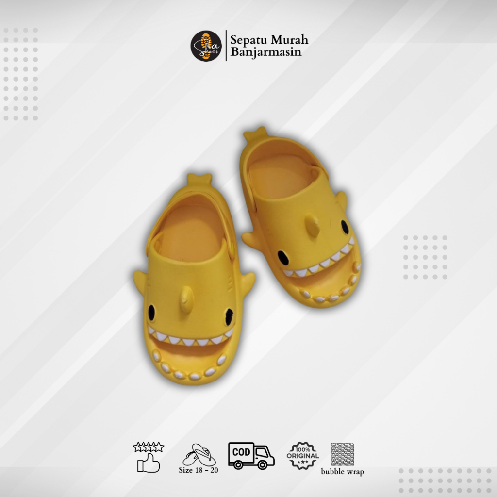 Sandal Selop Anak Hiu Lucu EVA Premium sendal hiu viral terbaru jinak ga gigit aman untuk anak-anak 