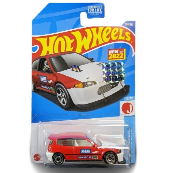 HOT WHEELS HONDA CIVIC CUSTOM RED WHITE FACTORY SEALED
