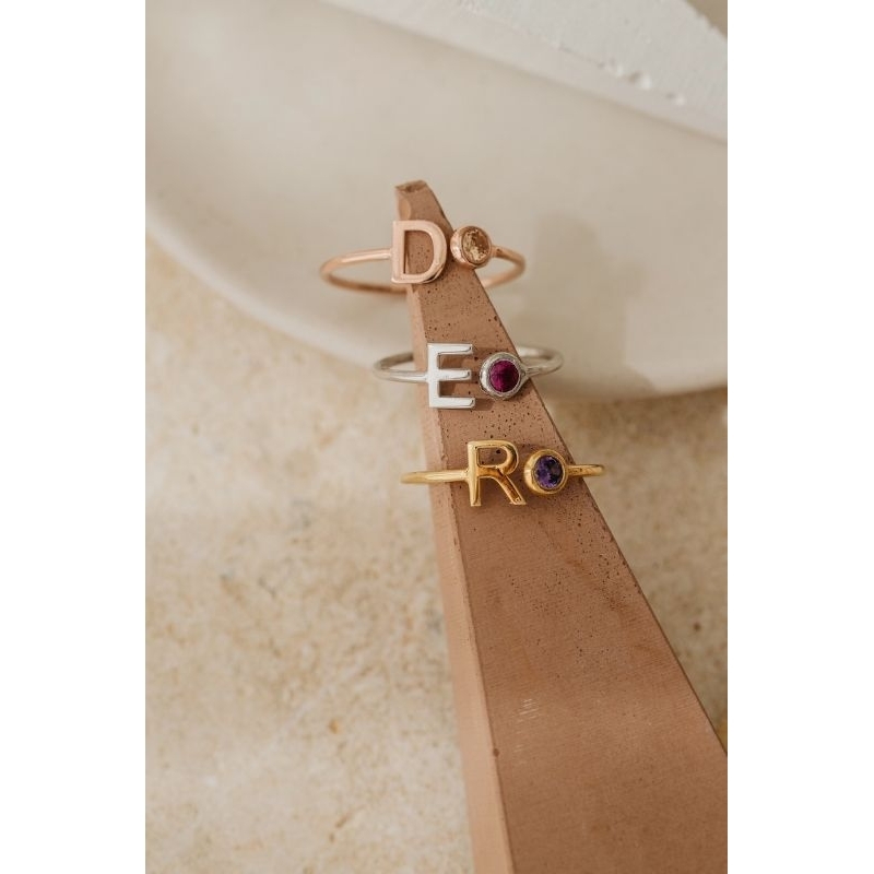 Custom Cincin Nama Inisial Lapis Emas 24K Murah