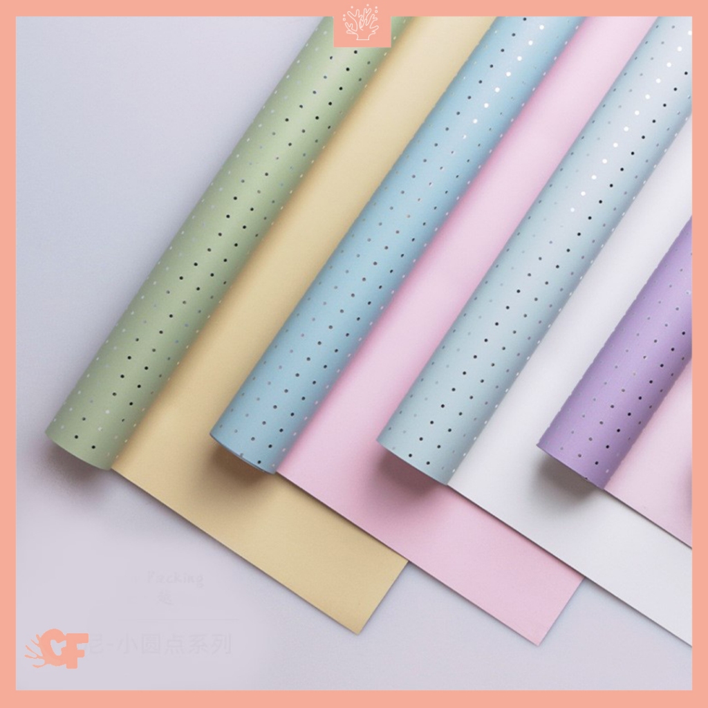 

20 LEMBAR Kertas Bunga Buket Dot Flower Wrapping Paper Motif Dot Cellophane KB6031