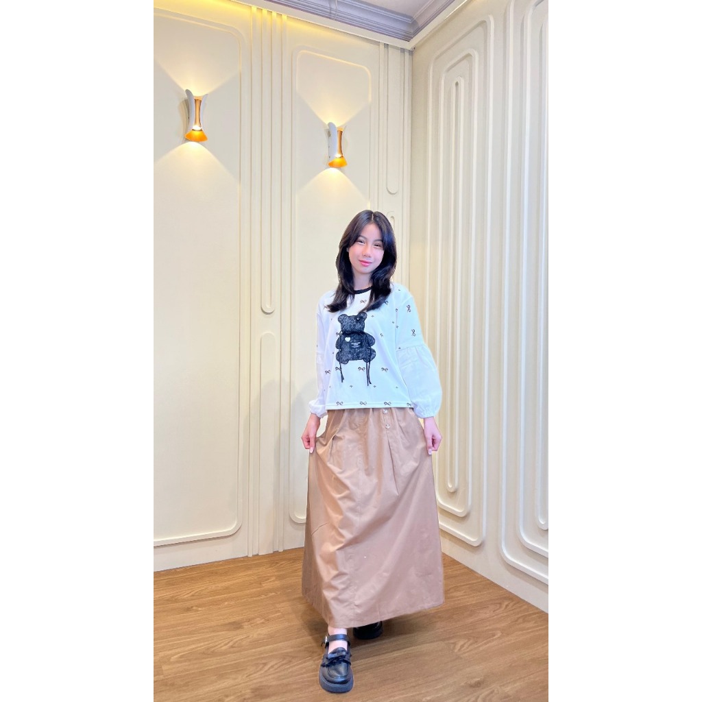 10-15 Tahun Baju Anak Perempuan One Set Rok Pita Sabrina Kids Set 880085