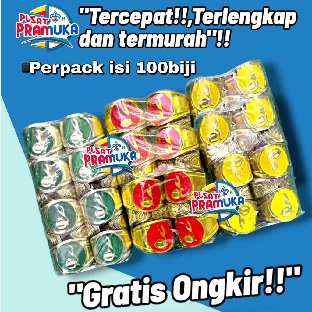 

[isi 100biji] Ring hasduk kacu pramuka bahan seng premium