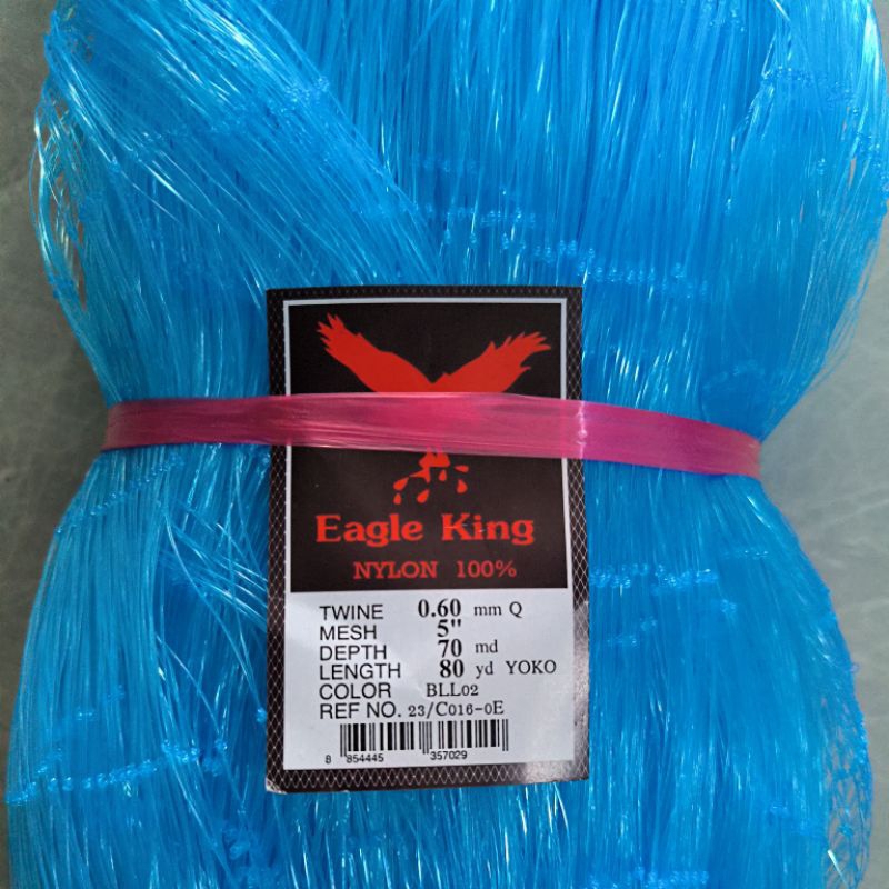 jaring ikan import 0.60 5 inchi 70md/80yds Yoko eagle king biru pukat ikan jaring ikan besar