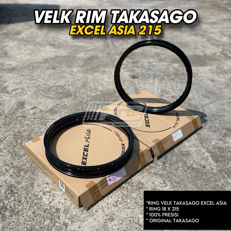 RING VELK RIM VELG TAKASAGO EXCEL ASIA RIM HITAM GLOSSY 18X215 36 Hole