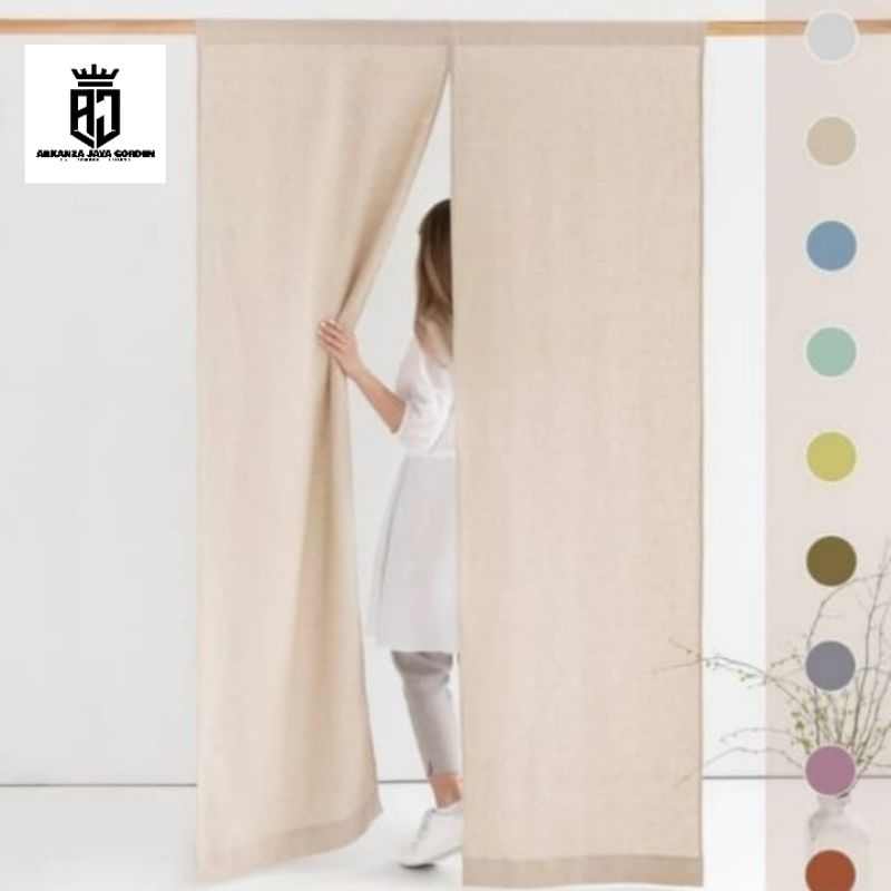 kain noren tirai jepang cocok untuk tirai pintu dan pembatas ruangan