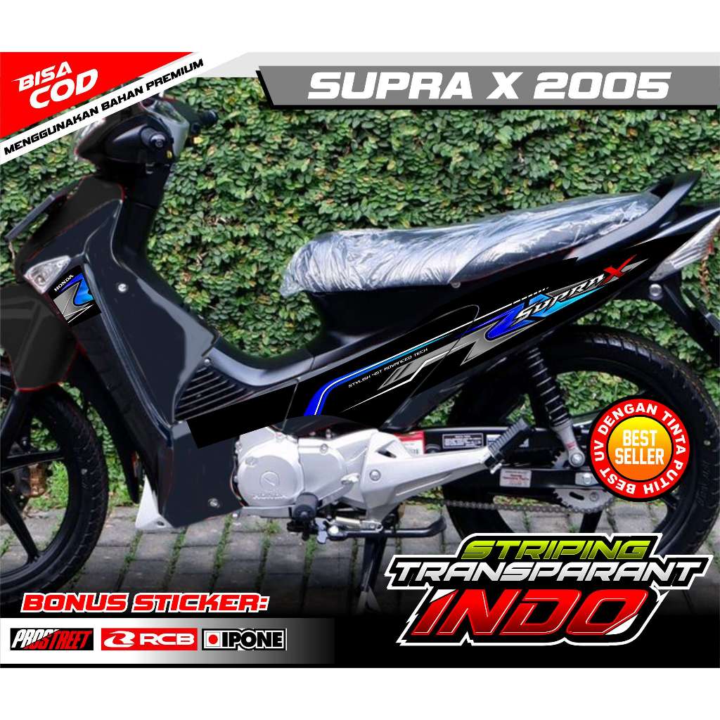 STRIPING VARIASI HONDA SUPRA X 125 TAHUN 2005  / STICKER LIST MOTOR HONDA SUPRA X 125