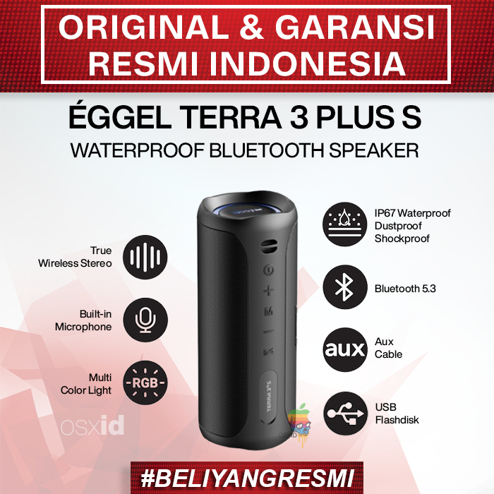 Eggel Terra 3 Plus S Waterproof Bluetooth Speaker with RGB Lights