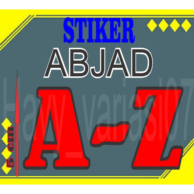 

stiker ABJAD A-Z tinggi huruf 5cm