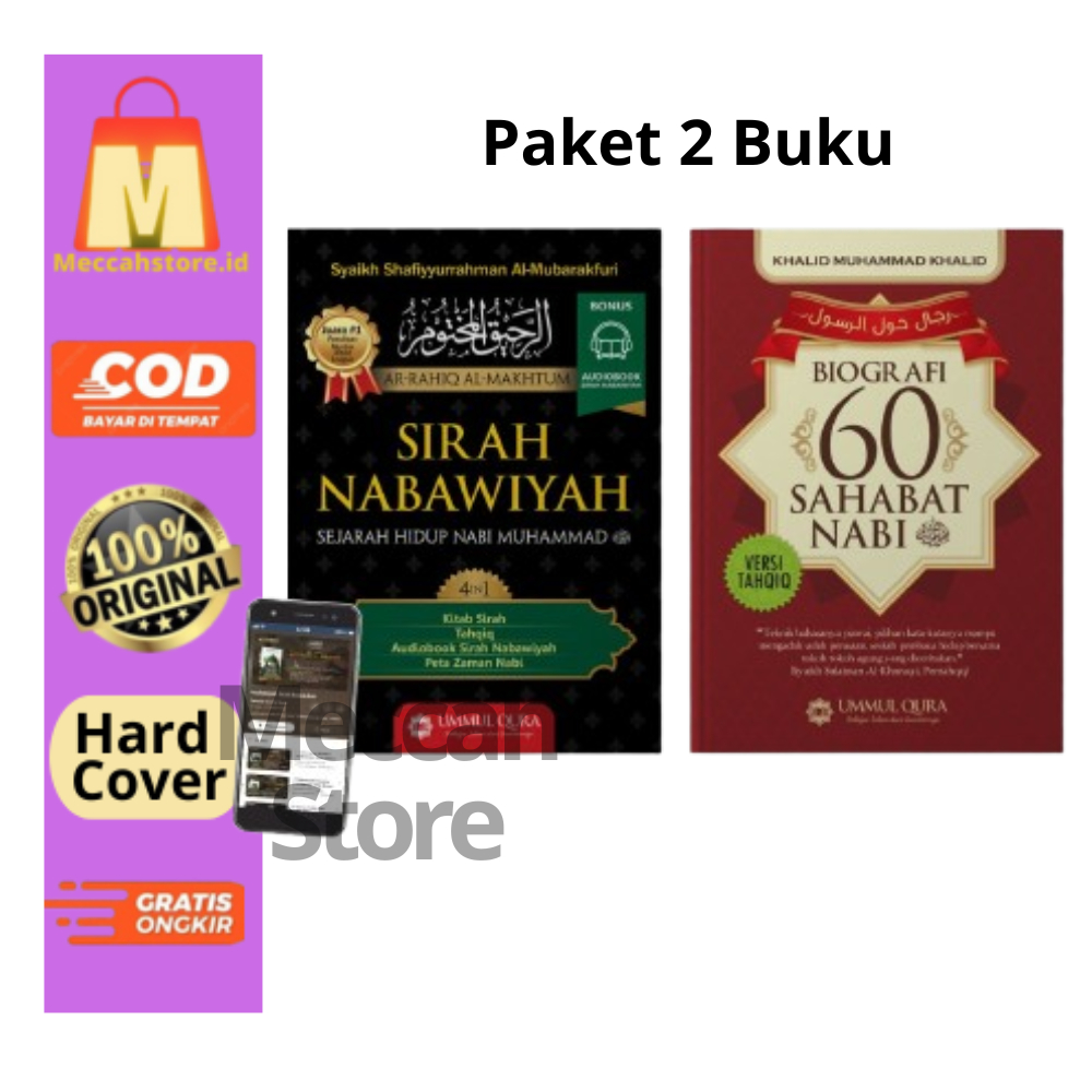 Buku Paket Sirah Nabawiyah & Biografi 60 Sahabat Nabi 2 jilid Hard Cover