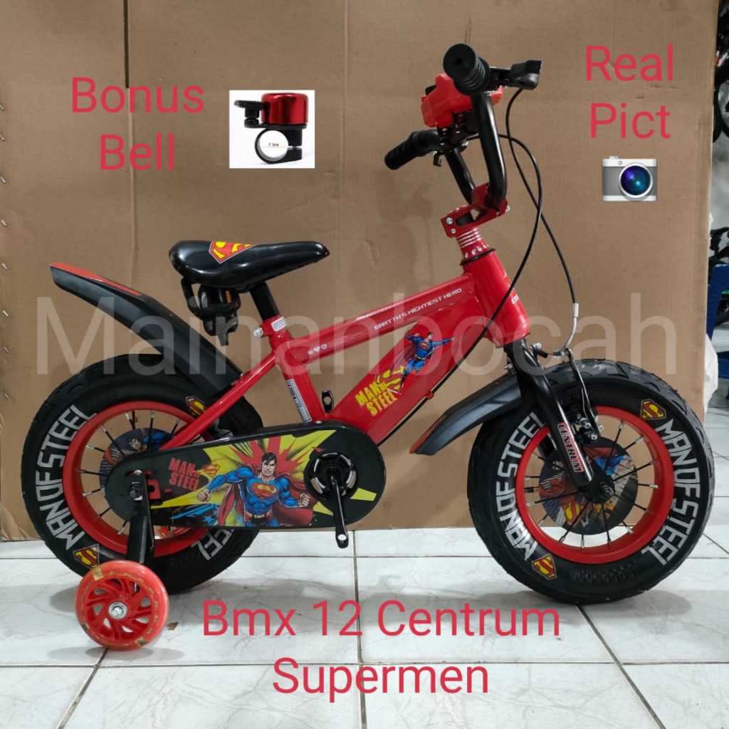 TERMURAH SEPEDA ANAK BMX 12 CENTRUM SUPERMEN 8625-3-8 BAN JUMBO 3.0