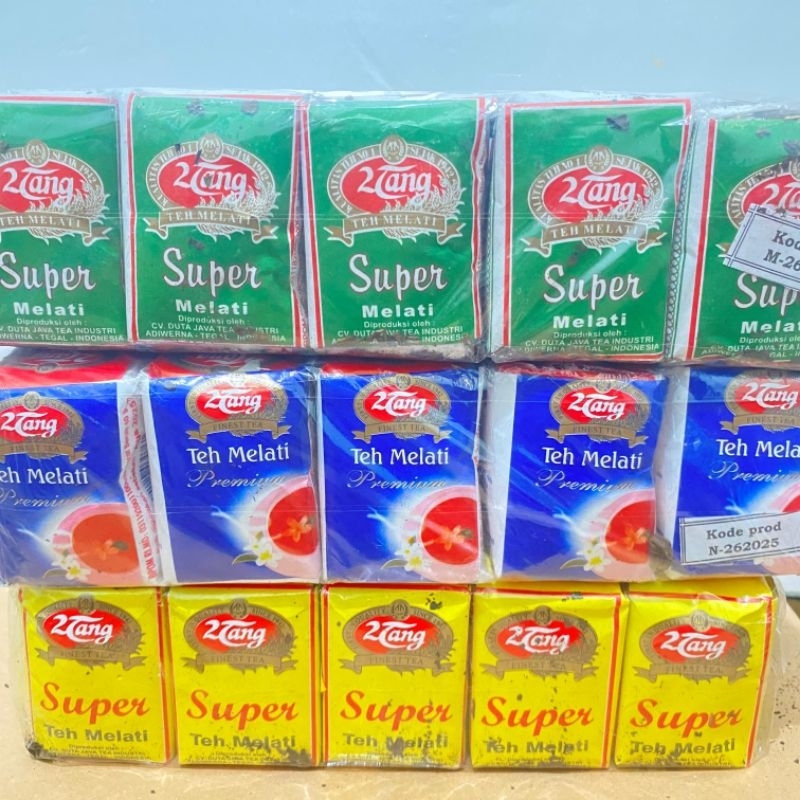 

TEH 2 TANG SUPER MELATI ISI 3 SLOP HIJAU KUNING MERAH BIRU