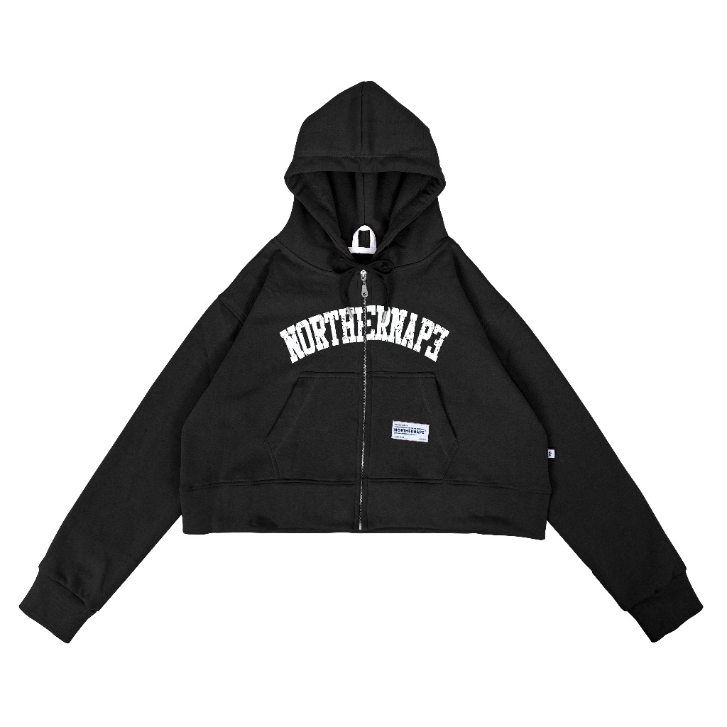 Northernape Hoodie Zipper Crop Spice - Black