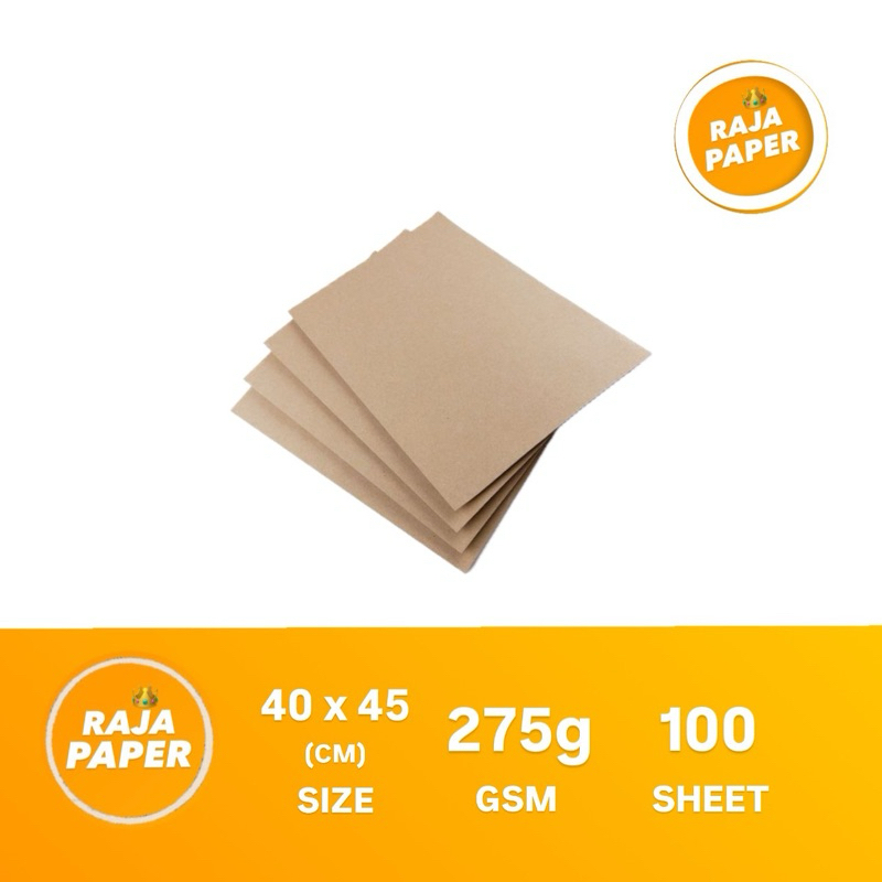 

Kertas Kraft Liner 275 Gsm 40 Cm x 45 Cm 100 Lembar . ( 400 Mm x 450 Mm ) , 275 Gr / 275 Gram , Kertas Samson , Kertas Bungkus , Kertas Packing , Brown Kraft , Kertas Coklat , Brown Paper , Kraft Paper , Pembungkus Kertas , Kertas Packaging .